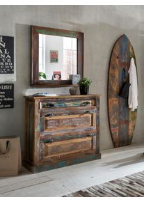 Schuhkommode Sit "Riverboat", bunt, B:85cm H:90cm T:40cm, Massivholz, Recyceltes Altholz, Sideboards, Schuhkommode, aus recyceltem Altholz, Shabby Chic, Vintage