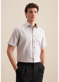 Businesshemd Seidensticker "Regular", Herren, Gr. S (38), normale &Auml;rmell&auml;ngen, grau, 100% Baumwolle, unifarben, regular fit, gerader Abschluss, Hemden Businesshemd, Regular 1/2 Kentkragen Uni