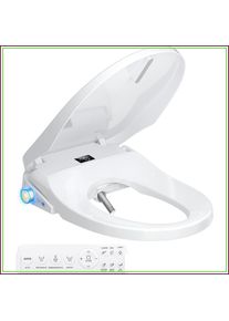 Electric Smart Heated Bidet Toilet Seat, Feminine & Front Rear Wash, Instant Warm Water & Dryer, Self-Clean Nozzle, Soft Closed Lid, Wireless Remote, Night Light, Elongated