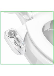 Warm Water Bidet Attachment for Toilet Seat, Dual Nozzle, Non-Electric, 360&deg; Self-Clean, EZ-Lift, Feminine & Rear Wash (Chrome)