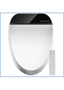 Electric Bidet Toilet Seat with Heated Warm Water & Nozzle Wash, Auto-Dry, Quiet Close Lid, Wireless Remote - 102S-B (Elongated)