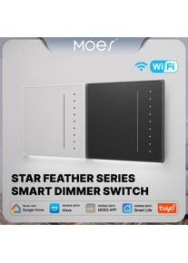 MOES Tuya WiFi/Zigbee Star Feather Series Smart Dimmer Light Switch Adjust Brightness APP Remote Control Voice, Alexa GoogleHome