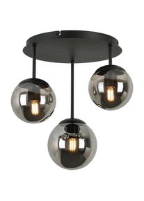 Novel Deckenleuchte, Schwarz, Chromfarben, Metall, Kunststoff, Glas, 36x38x35.5 cm, Lampen & Leuchten, Innenbeleuchtung, Deckenleuchten, Deckenleuchten