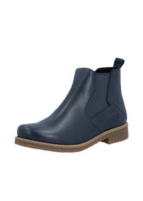 Chelseaboots Rieker, Damen, Gr. 39, blau, Lederimitat, Basic, Schuhe Chelseaboots, Stiefelette, Schlupfboots, Stretcheinsatz, mit Innenrei&szlig;verschluss