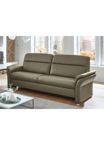 3-Sitzer DIE PLANBAR "PN-EM16031, Breite 216 cm", beige (torro olive), B:216cm H:96cm T:92cm, Sofas, 3-Sitzer, Echtleder mit Federkernpolsterung, wahlweise mit Armteilverstellung