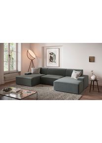 Wohnlandschaft Trendmanufaktur "Wien, wahlweise mit Sitzvorschub und Bettkasten, Breite 329 cm", anthrazit, B:329cm H:73cm T:162cm, 95%Polyester, 5%Polyamide, Sofas, Wohnlandschaft, U-Form, in trendigem Cordstoff