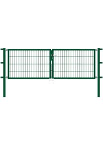 Zaundoppelt&uuml;r Alberts "Flexo", gr&uuml;n, B:250cm H:80cm, Stahl, Tore, Zaundoppelt&uuml;r, 250 cm Breite, in versch. H&ouml;hen