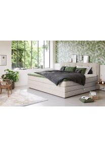 Boxspringbett COTTA "Fort II, in verschiedenen Breiten erh&auml;ltlich - auch als Familienbett", beige, B:221cm L:215cm, 100% POLYESTER (PES), Komplettbetten, Boxspringbett, inkl. Bettkasten und Topper