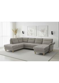 Sit & More Wohnlandschaft SIT & MORE "Pamela", stone, B:292cm H:90cm T:212cm, 100% Polyester, Sofas, Wohnlandschaft, Liegefl&auml;che aus Originalstoff