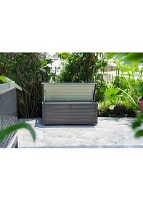 Kissenbox, Anthrazit, Metall, 1 F&auml;cher, 165x62x70 cm, Deckel, absperrbar, wetterfest, Gartenzubeh&ouml;r, Kissenboxen