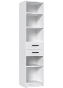 Standregal wimex "Marburg", wei&szlig; (wei&szlig;, abgesetzt, griffe grafit), B:48cm H:198cm T:40cm, Holzwerkstoff, Regale, Standregal