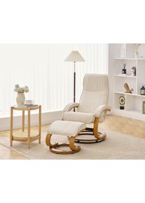 Relaxsessel Home Affaire "mit Hocker PARIS neu: Cord - OTTO. Verl&auml;ssliche Qualit&auml;t.", beige (creme), B:67cm H:103cm T:85cm, 100% Polyester, Sessel, Relaxsessel, manuelle Relaxfunktion mit Drehfunktion, neu: Cord-Bezug