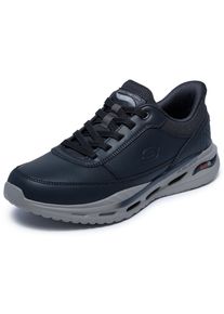 Slip-On Sneaker Skechers "ARCH FIT ORVAN", Herren, Gr. 47,5, schwarz, Leder, Lederimitat, Schuhe Slip-On Sneaker, Schn&uuml;rschuh, Trainingsschuh mit Glide Step