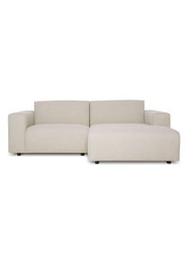 Ecksofa OTTO HOME "Naddine", beige, B:228cm H:75cm T:156cm, 100% Polyester, Sofas, Ecksofa, B. 228 cm, L-Form, Strukturstoff M&eacute;lange-Effekt, Wellenunterfederung