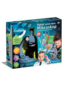 Experimentierkasten Clementoni "Galileo Lab, Natur unter dem Mikroskop", blau (wei&szlig;, neutral), Experimentierk&auml;sten, Kinder, Experimentierkasten, mit LED-Licht