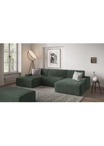 Hocker Trendmanufaktur "Wien, XXL Polsterhocker, passende Erg&auml;nzung zur Serie", dunkelgr&uuml;n, B:115cm H:44cm T:66cm, 92%Polyester, 8%Polyamide, Hocker, Hocker, in trendigem Cordstoff, gro&szlig;z&uuml;ge Breite von 112 cm