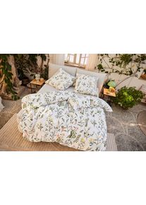 Bettw&auml;sche OTTO HOME "Claara", bunt (wei&szlig;), B/L: 155cm x 220cm, 1 Stk., 1 Stk., Renforc&eacute;, B/L: 80cm x 80cm, 2, Renforc&eacute;, Obermaterial: 100% Baumwolle, Bettw&auml;sche, Bettw&auml;sche, mit Blumen Design, skandinavisch, romantische Bettw&auml;sche