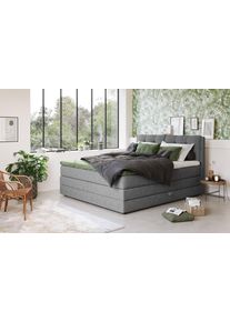 Boxspringbett COTTA "Fort II, in verschiedenen Breiten erh&auml;ltlich - auch als Familienbett", grau (anthrazit), B:201cm L:215cm, 100% POLYESTER (PES), Komplettbetten, Boxspringbett, inkl. Bettkasten und Topper