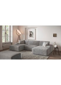 Hocker Trendmanufaktur "Wien, XXL Polsterhocker, passende Erg&auml;nzung zur Serie", betongrau, B:115cm H:44cm T:66cm, 92%Polyester, 8%Polyamide, Hocker, Hocker, in trendigem Cordstoff, gro&szlig;z&uuml;ge Breite von 112 cm