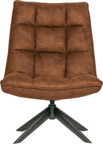 Drehsessel Woood "Jouke mit Kunstleder-Bezug und Drehmechanismus B 70 x T 85 x H 90 cm", cognac, B:70cm H:97cm T:85cm, Sessel, Drehsessel, Sitzh&ouml;he 46&ndash;42 cm, Tragkraft 140 kg, pulverbeschichtetes Metallgestell