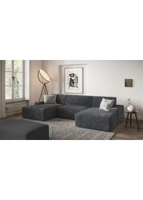 Hocker Trendmanufaktur "Wien, XXL Polsterhocker, passende Erg&auml;nzung zur Serie", dunkelgrau, B:115cm H:44cm T:66cm, 92%Polyester, 8%Polyamide, Hocker, Hocker, in trendigem Cordstoff, gro&szlig;z&uuml;ge Breite von 112 cm
