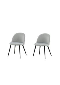 Esszimmerstuhl VENTURE HOME "Velvet, 2er-Set Esszimmerst&uuml;hle in Hellgrau-Cord, 150 kg belastbar", grau (schwarz, hellgrau, schwarz, hellgrau), B:50cm H:77cm T:55cm, Holzwerkstoff, Polyester, Schaumstoff, Stahl, St&uuml;hle, Esszimmerstuhl, Polsterstuhl, Manchester-Bezug, schwarze Metallbeine, weich