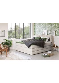 Boxspringbett COTTA "Fort II, in verschiedenen Breiten erh&auml;ltlich - auch als Familienbett", beige, B:201cm L:215cm, 100% POLYESTER (PES), Komplettbetten, Boxspringbett, inkl. Bettkasten und Topper