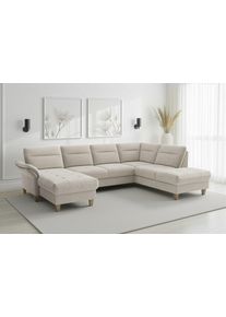 Sit & More Wohnlandschaft SIT & MORE "Pamela", creme, B:292cm H:90cm T:212cm, 100% Polyester, Sofas, Wohnlandschaft