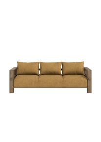 Sofa Karup Design "Bare Sofa, Schlafsofa mit Boxspring, 3-Sitzer, Couch, Bettfunktion", carob braun, golden ochre, B:225cm H:82cm T:94cm, Bezug: 100% Polyester. Kissenf&uuml;lling: Schaumstoffgranulat, Sofas, Sofa, Boxspring-Matratze mit Sprungfedern, 3 R&uuml;ckenkissen, Made in Europe