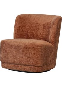 Drehsessel Woood "Atty mit struktur-Velvetbezug und Drehmechanismus B 74 x T 65 x H 75cm", braun (bl&uuml;te), B:74cm H:75cm T:65cm, Sessel, Drehsessel, Sehr hohe Verschlei&szlig;festigkeit, montiert geliefert, Tragkraft 120 kg