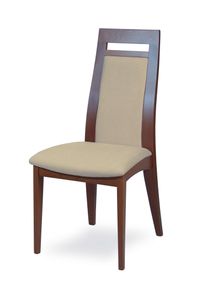 Esszimmerstuhl Home Affaire "CLIO", nuss, beige, nussbaum, beige, B:48cm H:101cm T:58cm, Massivholz, St&uuml;hle, Esszimmerstuhl, Stuhl mit wasserabweisender Stoff