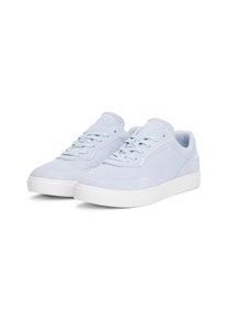 Plateausneaker Tommy Hilfiger "CASUAL SUEDE SNEAKER", Damen, Gr. 36, blau (hellblau), Nubukleder, Schuhe Plateausneaker, Freizeitschuh, Halbschuh, Schn&uuml;rer mit weich gepolstertem Schaftrand