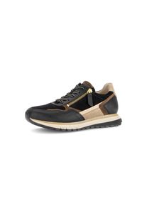 Keilsneaker Gabor, Damen, Gr. 41, schwarz kombinert, Leder, Veloursleder, Schuhe Keilsneaker, Freizeitschuh, Halbschuh, Sch&uuml;rer, Kontrastbes&auml;tze, Weite H