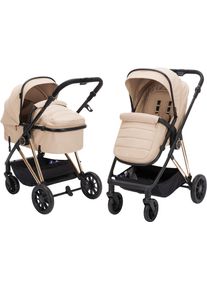 Kombi-Kinderwagen fillikid "Fill Elix", Baby, beige (natur), Stahl, Kinderwagen Kombi-Kinderwagen, Babywanne einfach zum Sportsitz umbaubar