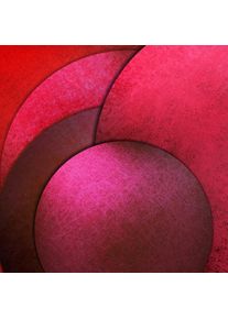Acrylglasbild queence "Rote Kreise, Kunstdruck Abstrakt", farbe bild(er): rot,pink, B:100cm H:100cm, Acrylglas, Bilder, Acrylglasbild, mit schwebender 3D Tiefenwirkung, dank der rahmenlosen Befestigung