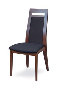 Esszimmerstuhl Home Affaire "CLIO", nuss, schwarzgrau, nussbaum, schwarzgrau, B:48cm H:101cm T:58cm, Massivholz, St&uuml;hle, Esszimmerstuhl, Stuhl mit wasserabweisender Stoff
