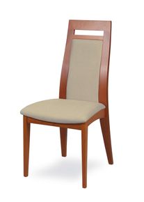 Esszimmerstuhl Home Affaire "CLIO", beige (kirsch, beige, kirschbaum, beige), B:48cm H:101cm T:58cm, Massivholz, St&uuml;hle, Esszimmerstuhl, Stuhl mit wasserabweisender Stoff