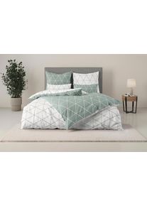 Bettw&auml;sche OTTO HOME "Balsby", jade, B/L: 155cm x 220cm, 1 Stk., 1 Stk., Renforc&eacute;, B/L: 80cm x 80cm, 2 Stk., Renforc&eacute;, Obermaterial: 100% Baumwolle, Bettw&auml;sche, Bettw&auml;sche, in Gr. 135x200 oder 155x220 cm, 100% Baumwolle