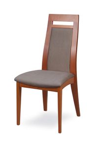 Esszimmerstuhl Home Affaire "CLIO", braun (kirsch, taupe, kirschbaum, taupe), B:48cm H:101cm T:58cm, Massivholz, St&uuml;hle, Esszimmerstuhl, Stuhl mit wasserabweisender Stoff