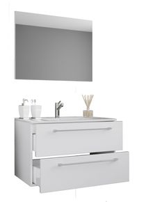 Waschtisch Vcm "3-tlg. Waschplatz Waschtisch Badinos Schublade SP", wei&szlig;, B:80cm T:46cm, Waschtische, Waschtisch