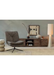 Drehsessel Woood "Milaro mit Fling-Melange-Bezug und Drehmechanismus B75 x T94 x H88 cm", braun, B:75cm H:88cm T:94cm, Sessel, Drehsessel, Hohe Verschlei&szlig;festigkeit, Tragkraft 120 kg, mittlere Sitzh&ouml;he