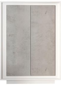 Highboard Home Affaire "Sky, B/H 106/171 cm, Stauraumschrank/Hochkommode, 2 T&uuml;ren", wei&szlig; matt lack, beton, B:106cm H:171cm T:40cm, Holzwerkstoff, Sideboards, Highboard, Softclosing, Korpus & Front 22 mm stark, Rahmen-Optik