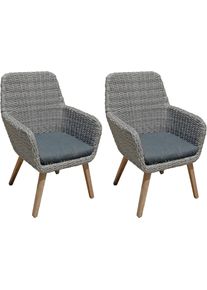 Sessel Garden Pleasure "RAPALLO", grau, B:70cm H:96cm T:68cm, Bezug: 100% Polyester, Sessel, Sessel, leicht verstaubar, inklusive Sitzkissen