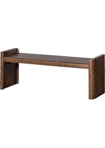 Bank Woood "Prop mit Massivmangoholz und gefr&auml;sten Beinen B 120 x T 45 x H 40 cm", braun (warmbraun), B:120cm H:40cm T:45cm, Massivholz, Sitzb&auml;nke, Bank, Tragkraft 100 kg, sichtbare Maserung, einfach zu montieren