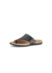 Zehentrenner Gabor, Damen, Gr. 43, schwarz, Glattleder, Schuhe Zehentrenner, Sommerschuh, Schlupfschuh mit modischem Zehenring