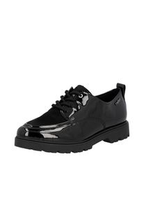 Schn&uuml;rschuh Rieker, Damen, Gr. 43, schwarz, Lacklederimitat, Textil, gl&auml;nzend, Schuhe Schn&uuml;rschuh, Loafer, Halbschuh, Business-Schuh mit weicher Innensohle
