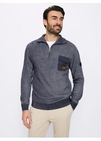 Stehkragenpullover Marco Donati "Pullover", Herren, Gr. 60/62, marine, ecru, meliert, 100% Polyacryl, meliert, Pullover Stehkragenpullover