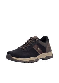 Sneaker Rieker, Herren, Gr. 43, braun (schwarz), Lederimitat, Schuhe Sneaker, Freizeitschuh, Outdoorschuh, Schn&uuml;rschuh mit gepolstertem Schaftrand