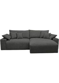 Ecksofa Collection AB, dunkelgrau, B:302cm T:186cm, 100% Polyester, Sofas, Ecksofa, Mega-Sofa wahlweise in Cord oder Boucl&eacute;, mit Federkern & 6 Zierkissen