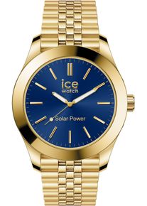 Ice Watch Solaruhr ICE-WATCH "ICE steel - Medium - SOLAR 3H", gold (gelbgoldfarben, blau), Armbanduhren, Herren, Solaruhr, Armbanduhr, Herrenuhr, Edelstahlarmband, bis 10 bar wasserdicht